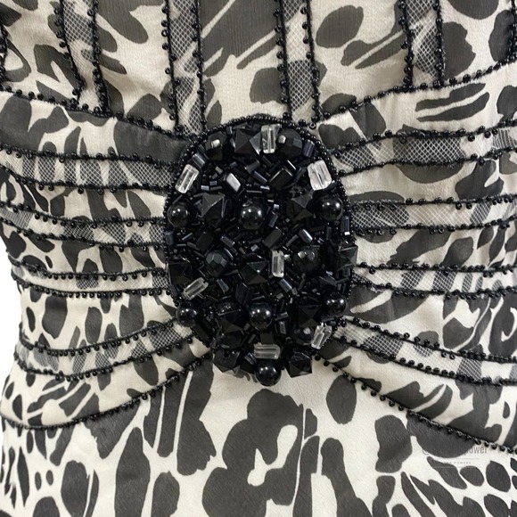 Escada Animal Print Sequin Beaded Dress Sz 32 EUC - Picture 3 of 12